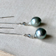 Load image into Gallery viewer, AA Silver Tahitian Pearls Labradorite 925 Threaders