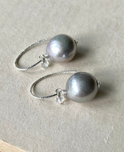 Load image into Gallery viewer, Silver Edison Pearls, Rainbow Moonstone 925 Silver Earrings