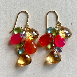 Colorful Gems- Citrine, Carnelian, Hot Pink