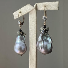 Load image into Gallery viewer, Silver Baroque Pearls, Spinel, Prehnite 14KGF Earrings