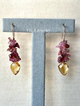 Load image into Gallery viewer, Autumn 1: Tourmaline, Citrine, Garnet 14kRGF Earrings