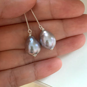 Silver Baroque Pearls 925 Silver Threaders
