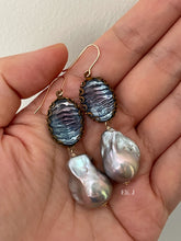 Load image into Gallery viewer, Silver Baroque Pearls Vtg 50s Gems 14kGF Earrings