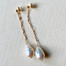 Load image into Gallery viewer, Lustrous White Pearls on 14k Gold Filled Studs