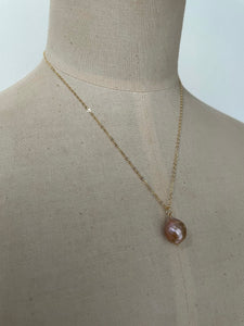 Two Pearls: Pink Edison & Ivory Necklace 14kGF