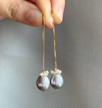 Load image into Gallery viewer, Silver Baroque Pearls, Gems 14kGF Threaders