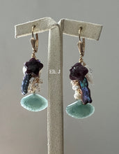 Load image into Gallery viewer, Ariel: Jadeite Shells, Ruby Stars, MOP, Pearls 14kGF Earrings