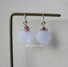 Load image into Gallery viewer, Exclusive: Peony Type A Lavender Jade &amp; Gemstones 14kGF Earrings
