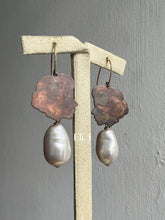 Load image into Gallery viewer, Women Supporting Women: Rare Vintage Brass Girl Charms &amp; Ivory Pearl Earrings