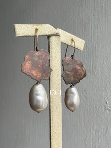 Women Supporting Women: Rare Vintage Brass Girl Charms & Ivory Pearl Earrings