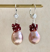 Load image into Gallery viewer, Pink Rainbow-Lustre Ruby 925 Sterling Silver Earrings