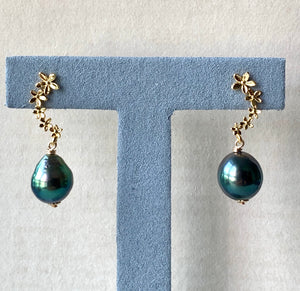 AA Tahitian Pearls on Cascading Flowers Studs