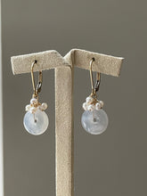 Load image into Gallery viewer, Petite Icy Jade Donuts, Pearls &amp; Detachable Chain 14kGF Earrings
