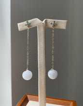 Load image into Gallery viewer, Jade Apples #9: Snow White Jade Detachable &amp; Turquoise Cross Studs