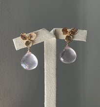 Load image into Gallery viewer, Rose Quartz on Eli. J Floral Studs