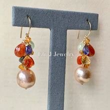 Load image into Gallery viewer, Fruit Burst Peach-Gold Large Edison Pearls &amp; Gemstones 14kGF