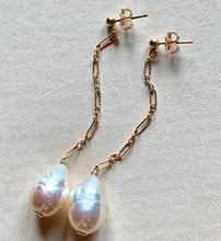 Load image into Gallery viewer, Lustrous White Pearls on 14k Gold Filled Studs