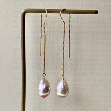 Load image into Gallery viewer, Sweet Pink Aurora Edison Pearls 14kGF Threaders