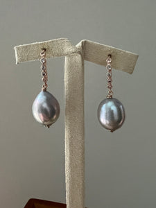 Silver Baroque Pearl 14kRGF Earrings