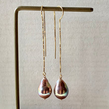 Load image into Gallery viewer, Extraordinary Rainbow Edison Pearls 14kGF Threaders