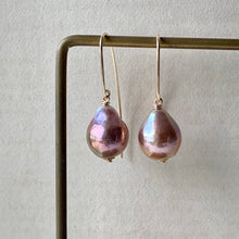 Load image into Gallery viewer, Rainbow Lustre Pearls on 14kGF Hand Forged Hooks