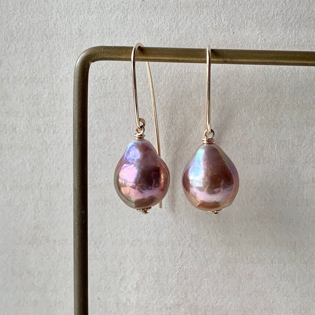 Rainbow Lustre Pearls on 14kGF Hand Forged Hooks