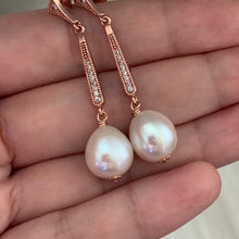 Load image into Gallery viewer, Freshwater Cream Pearls on Vintage-Inspired RGP Studs