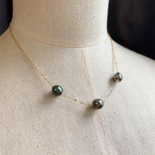 Load image into Gallery viewer, Trio Tahitian Pearl Necklace 14kGF