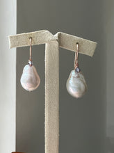 Load image into Gallery viewer, Drop Ivory Pearls &amp; Tanzanite 14kGF Earrings