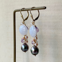 Load image into Gallery viewer, Jade Shells #9 (Lavender), Rose Tahitian Pearls &amp; Gemstones 14kGF