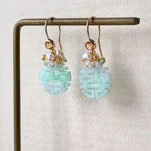 Load image into Gallery viewer, 喜喜 #7: Mint Green Jade with Yellow Sapphire &amp; Gemstones 14kGF
