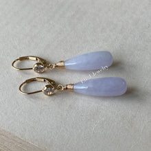 Load image into Gallery viewer, Custom-Cut Lavender Type A Jadeite Drops Classic 14kGF