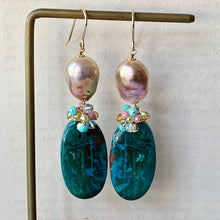Load image into Gallery viewer, Natural Beauty- Chrysoprase, Edison Pearls, Gems 14kGF Earrings