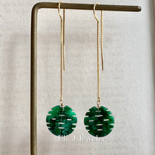 Load image into Gallery viewer, 喜喜 #7: Double Happiness Type A Jade on 14kGF Threaders