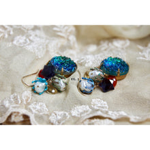 Load image into Gallery viewer, Vintage Ocean Glass Gems &amp; Flowers, Pearls &amp; Gemstone 14kGF Earrings