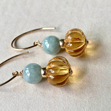 Load image into Gallery viewer, Apple Green Jade &amp; Citrine Pumpkin 14kGF