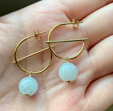 Load image into Gallery viewer, Modern Jade Hoops
