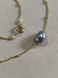 Silver Keshi Pearl 14kGF Necklace