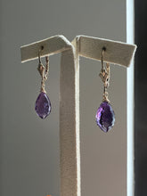 Load image into Gallery viewer, Amethyst Dewdrops 14kGF Earrings