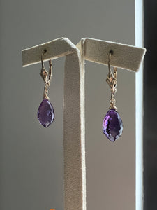 Amethyst Dewdrops 14kGF Earrings