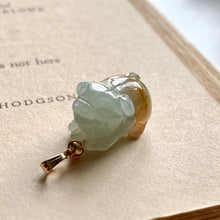 Load image into Gallery viewer, Jade Pendants: Green-Yellow Jade Piggie, Apple Green Mouse