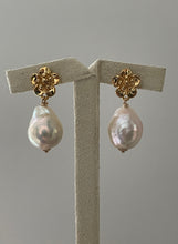 Load image into Gallery viewer, Ivory Rainbow Pearls on Sakura Studs
