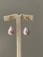 Load image into Gallery viewer, Pink Drop Edison Pearls on Cascading Floral Studs