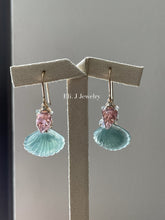 Load image into Gallery viewer, Jade Shells #8: Tourmaline Leaves, Aquamarine, Pearls