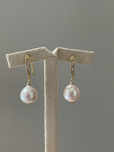 Baby Ivory Pink Pearls on Gold Hooks