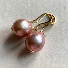 Load image into Gallery viewer, Pink-Peach Edison Pearls &amp; Opal Earrings
