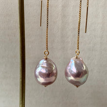 Load image into Gallery viewer, Lilac Pink Unicorn Edison Pearls 14kGF Threaders