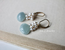 Load image into Gallery viewer, Eli. J Exclusive: Soft Seafoam- Green Jade Shells &amp; Pearls 14kGF Earrings