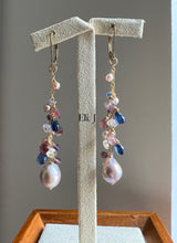 Load image into Gallery viewer, Lavender Jade, Pink Edison Pearls &amp; Gemstones Interchangeable 14kGF Earrings