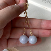 Load image into Gallery viewer, Large Lavender Jadeite Balls on 14kGF Threaders